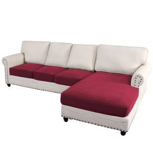 lot 14618 image: H.VERSAILTEX Sectional Couch Covers 4 Pieces Sofa Seat Cushion Covers L Shape Separate Cushion Couch Chaise Cover for Both LeftRight Sectional Couch (Seat Only 1 Chaise  3 Sofa, Natural)
