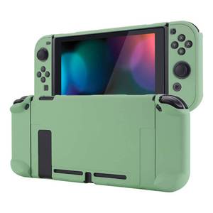 lot 14621 image: eXtremeRate PlayVital Back Cover for Nintendo Switch Console, NS Joycon Handheld Controller Separable Protector Hard Shell, Customized Dockable Protective Case for Nintendo Switch - Matcha Green