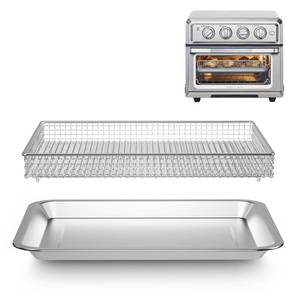 lot 15013 image: Stainless Steel Baking Tray Pan and Air Fryer Basket Compatible with Cuisinart Airfryer TOA-060 and TOA-065 for Cuisinart air fryer replacement parts