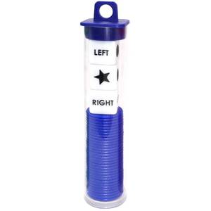 lot 71453 image: Left Right Center Dice Game Prime Set Bundle with 3 Dices  36 Chips. Round Tube Storage is Very Convenient for Travel. Easy to Store, Carry Around. (Blue)