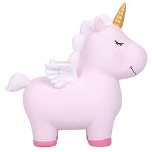 lot 71460 image: IBWell 8.5 inch Large Rainbow Pink Resin Unicorn Piggy Bank for Girl Kids,Coin Money Piggy Bank,Decoration Girls Piggy Bank for Kids, Birthday Gift Gifts for Children