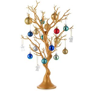lot 71462 image: Nuptio Gold Christmas Tree Branch Artificial 22.8 inch Tall Manzanita Tree Centerpiece Wedding Centerpieces for Tables, Decorative Ornament Display Tree Branches for Decoration Weddings (1 Pc) - Ornaments not included