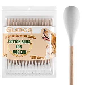 lot 14494 image: GLADOG 6 Inch Professional Large Cotton Buds for Dogs, Specially Designed Dog Cotton Buds with Wood Handle, Large Means Safe