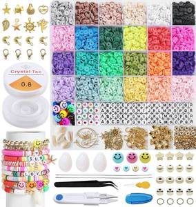 lot 14498 image: Segden 6000pcs Clay Bead Bracelet Kit,Polymer Flat Beads for Bracelet Making Kit,24 Colors Heishi Beads Letter Beads Spacer Beads for Friendship Bracelets,Crafts Gifts for Teen Girls