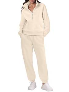 lot 14635 image: ANRABESS Womens 2 Piece Outfits Sweatsuit Zip Up Sweatshirt Jogger Sweatpants Tracksuit Matching Lounge Set 2024 Fall Trendy - Medium