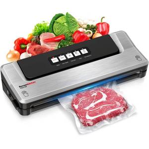 lot 14637 image: Bonsenkitchen Vacuum Sealing Machine, Compact Food Vacuum Sealer Machine with Kit Bags, Suitable for Sous Vide & Preventing Freezer Burns, Silver