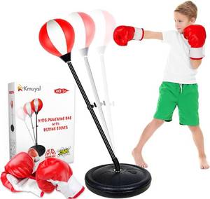 lot 14649 image: KMUYSL Punching Bag for Kids, Boxing Bag with Gloves, Height Adjustable Punching Bag for Age 5, 6, 7, 8 9 10 Years Old Boys Girls, Ideal Chritsmas Birthday Gift for Kids
