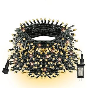 lot 15108 image: TW SHINE Christmas Lights, 200 LED 66FT Outdoor Christmas Lights Plug in with 8 Modes, Waterproof Christmas Lights Outdoor, Indoor Xmas Decorations for Party Yard House Decor, Warm White