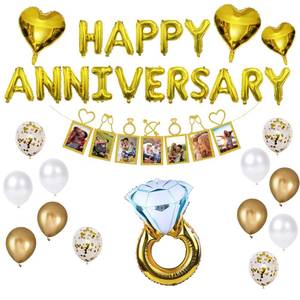 lot 71485 image: Happy Anniversary Decorations Happy Anniversary Banner Happy Anniversary Balloons 1th, 20th, 30th, 40th, 50th, 60th Anniversary Decorations for Party Romantic Wedding Marriage Anniversary Backdrop