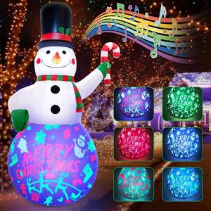 lot 71486 image: zukakii 7FT Snowman Inflatables with Music, 7 Colored Projector Lights and Blow Up Yard Decorations for Indoor Outdoor Garden