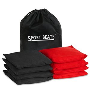 lot 71503 image: Cornhole Bags All Weather Set of 8 for Cornhole Toss Games-Regulation Weight & Size-Includes Tote Bags (Red & Black)