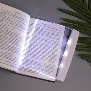 lot 71504 image: Juesi Flat Book Light for Reading in Bed at Night Clear LED Book Full Page Light Illuminator Panel Plate Lamp Board Wireless (White)