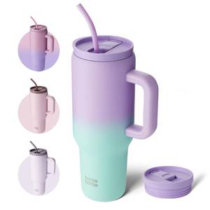 lot 14408 image: BOTTLE BOTTLE 40 oz Tumbler with Handle and Straw, Stainless Steel Vacuum Travel Mug,Car Cup, water bottle for Gifts Party Office Coffee (Purple Green)