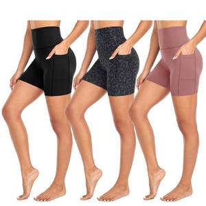 lot 14422 image: MOREFEEL 3 Pack High Waisted Biker Shorts for Women with Pockets �� 5 Super Soft Workout Yoga Athletic Shorts Women