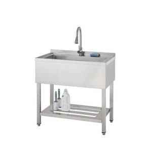lot 14503 image: TRINITY EcoStorage  30x14x11.5 Basin  Stainless Steel Utility Sink - Retail $599.99