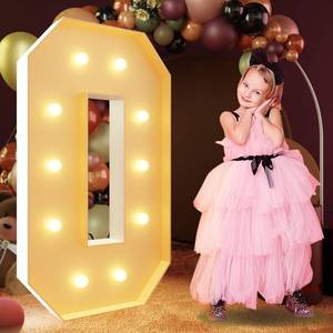 lot 14513 image: imprsv Marquee Number 0, 4FT White, Art Craft Kit for Party Decorations