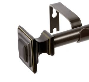 lot 14514 image: VOIIY Curtain Rods for Windows 66 to 120 Inch(5.5-10 Feet),34 Diameter Bronze Drapery Rods with Square Finials,Size36-120 Inch