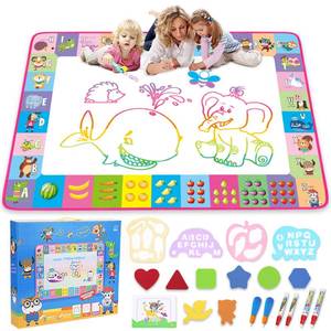lot 71130 image: Water Doodle Mat - Kids Painting Writing Doodle Toy Board - Color Doodle Drawing Mat Bring Magic Pens Educational Toys for Age 3 4 5 6 7 8 9 10 11 12 Year Old Girls Boys Age Toddler Gift (Pink)