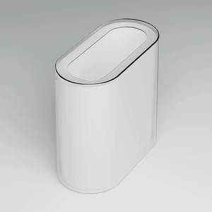 lot 71139 image: IEEK Small Waste Basket Slim Trash Can 3.2 Gallon12L Clear and White Garbage Can Rectangle Plastic Wastebaskets Container Bin for Narrow Spaces Office,Bathroom, Bedroom,Kitchen,Living Room,Study