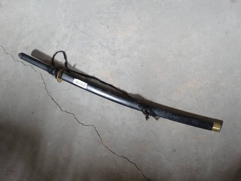 lot 329 image: Ninja sword w sheath & Eagle pocket knife