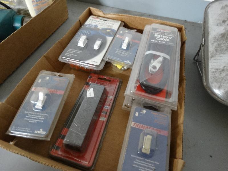 lot 332 image: Switches battery cables misc.