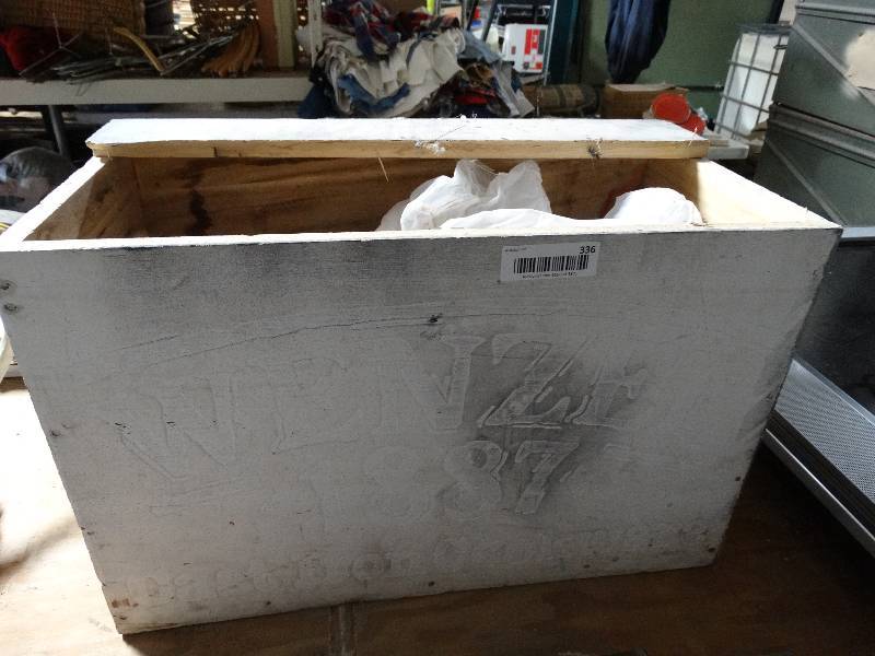lot 336 image: Wood crate w fireworks