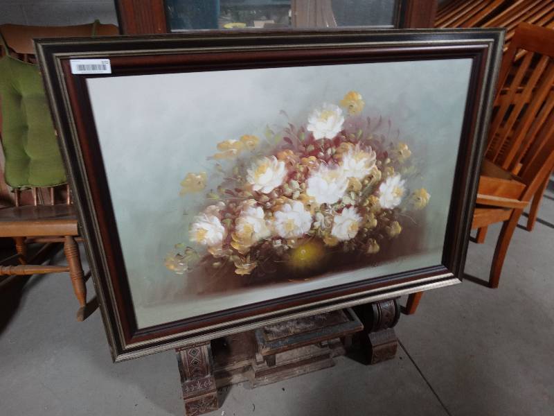 lot 372 image: Framed original oil on canvas- signed by artist