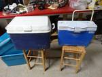 2 rubbermaid coolers