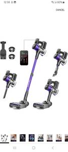 lot 1660 image: FABULETTA Cordless Vacuum Cleaner, 38Kpa Vacuum Cleaners for Home with 500W Brushless Motor, 6 in 1 Lightweight Stick Vacuum Up to 55 Mins Runtime, Great for Pet HairCarpetHard Floor, Deep Purple