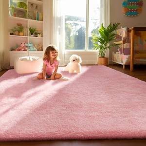 lot 92003 image: Ophanie Light Pink Area Rugs for Bedroom Girls, 4x6 Kids Fluffy Fuzzy Furry Shag Carpet, Plush Soft Cute Baby Shaggy Bedside Indoor Floor Rug for Teen Dorm Home Decor Aesthetic, Nursery