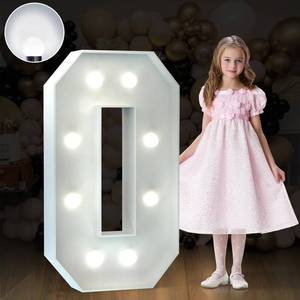 lot 92017 image: imprsv 3FT Marquee Numbers, Light Up Numbers, Marquee Numbers 0, Cool White Light Up Numbers for Party, Big Numbers for 30th 40th 50th 60th Birthday Decorations, Large Cardboard, Anniversary Decor
