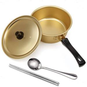 lot 92036 image: AHIER Ramen Pot, Korean Ramen Cooking Pot With Lid Spoon and Chopsticks, Korean Ramen Noodle Pot Fast Heating For Kitchen Cookware (Single Handle)