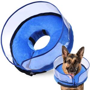 lot 92081 image: BARKLESS Dog Cone Collar, Inflatable Dog Cone After Surgery for Small Medium Large Dogs, Soft Dog Cone of Alternative with Enhanced Anti-Licking Guard Shield for Pets, Protective Dog Donut Collar