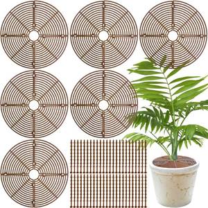 lot 92086 image: 11.8 Inch Plant Pot Grid,6 Pack Plant Pot Soil Covers Protectors with 48 Stakes,Cat Pet Digging Stopper for Indoor Outdoor