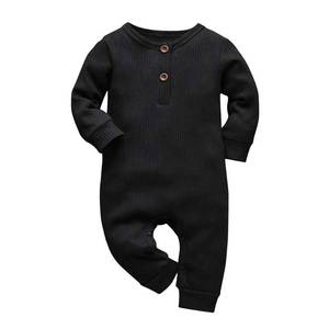 lot 92095 image: Eghunooy Baby Boy Girl Solid Color One Piece Romper Jumpsuit Outfits Clothes (3-6 Months) Black