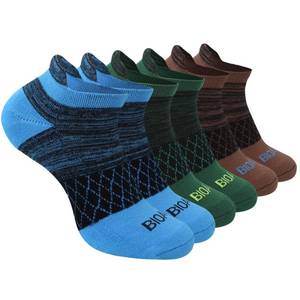 lot 92097 image: BIOAUM Cushioned Mens Ankle Socks, 6 Pairs Cotton Athletic Sport Breathable Low Cut Socks for Running Size 8-9.510-1312-14