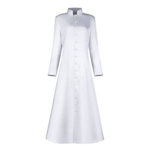 lot 92102 image: MYAYD Womens Cassock Robe Church Robe Choir Minister Clergy Pulpit Liturgical Black White (White,L)