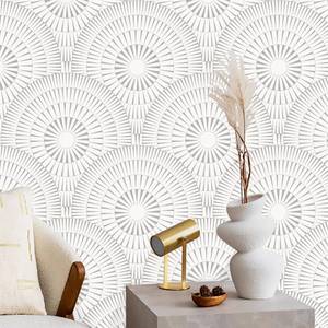 lot 92110 image: Heroad Brand 17.3x393 Peel and Stick Wallpaper Beige Circle Wallpaper Modern Geometric Wallpaper Beige Contact Paper for Cabinets Waterproof Self Adhesive Removable Wallpaper Thicken Retro Wallpaper