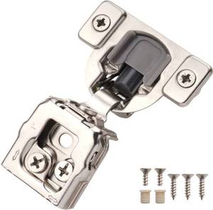 lot 92111 image: DecoBasics 20 Pack 1 Overlay Soft Close Cabinet Hinges for Kitchen Cabinets - Satin Nickel Self Closing Kitchen Cabinet Hinges Concealed with Built-in Soft Close Hinges Damper -3 Way Adjustability