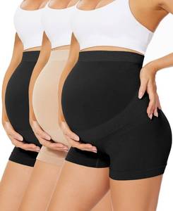 lot 92123 image: Boguish Womens Seamless Maternity Boyshort Underwear Over Bump, Pregnancy High Waisted Shapewear Panties for Support Belly