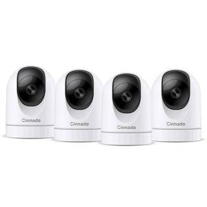 lot 92136 image: Cinnado 2K Home Security Cameras-2.4Ghz WiFi Indoor Camera with 360° Motion Detection for PetsNannyBabyDog, 2 Way Audio, 247 SD Card Storage, Cloud Storage, Works with Alexa & Google Home, 4 Pack