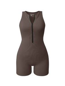 lot 92139 image: OQQ Women Yoga Rompers Workout Sleeveless Zip Front Exercise Rompers Tea leaf