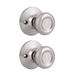 lot 92153 image: Probrico Single Side Dummy Door Knobs in Brushed Nickel Finish,Non-Turning Tulip Shape Inactive Door Handles for Interior Closet or Hallway,2 Pack