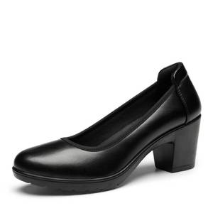 lot 92155 image: DREAM PAIRS Womens Edena Chunky Closed Toe Low Block Heels Work Pumps Comfortable Round Toe Dress Wedding Shoes, Black - 7.5 (SDPU2230W)