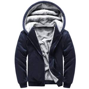 lot 92157 image: Hoodies for Men Full Zip Up Fleece Warm Jackets Thick Coats Heavyweight Sweatershirts Kangaroo Pockets Navy XL