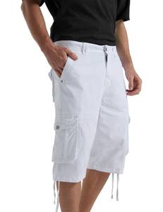 lot 92163 image: BEST SOUTH Mens Long Cargo Shorts Casual Below Knee 13 Inches Capri Shorts Relaxed Fit with Pockets White 38