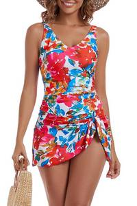 lot 92168 image: Aidonger One Piece Swim Dress Swimsuits for Women Tummy Control Swimdress Skirt Bathing Suit