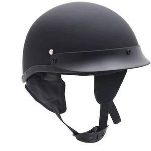 lot 92181 image: HTTMT MT506-001-S DOT Certified Matte Black Flat Black Compatible with Harley Davidson Half Face Helmet Chopper Cruiser Biker Size S