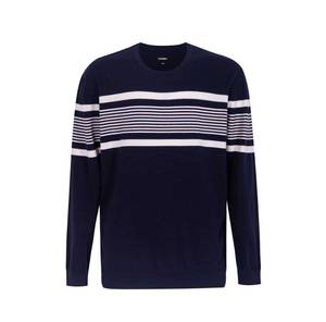 lot 92211 image: Krumba Mens Plus Size Sweater Cotton Crew Neck Big Tall Oversized Long Sleeve Pullover Irregular Stripe Design 3XL