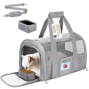 lot 92227 image: SECLATO Pet Carrier AirlineTSA Approved Small Dogs, Kitten, Carriers for Small Medium Cats Under 15lb, Collapsible Soft Sided Cat Travel Carrier-Grey